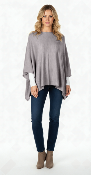 Everyday Neutral Bordeaux Poncho Wrap