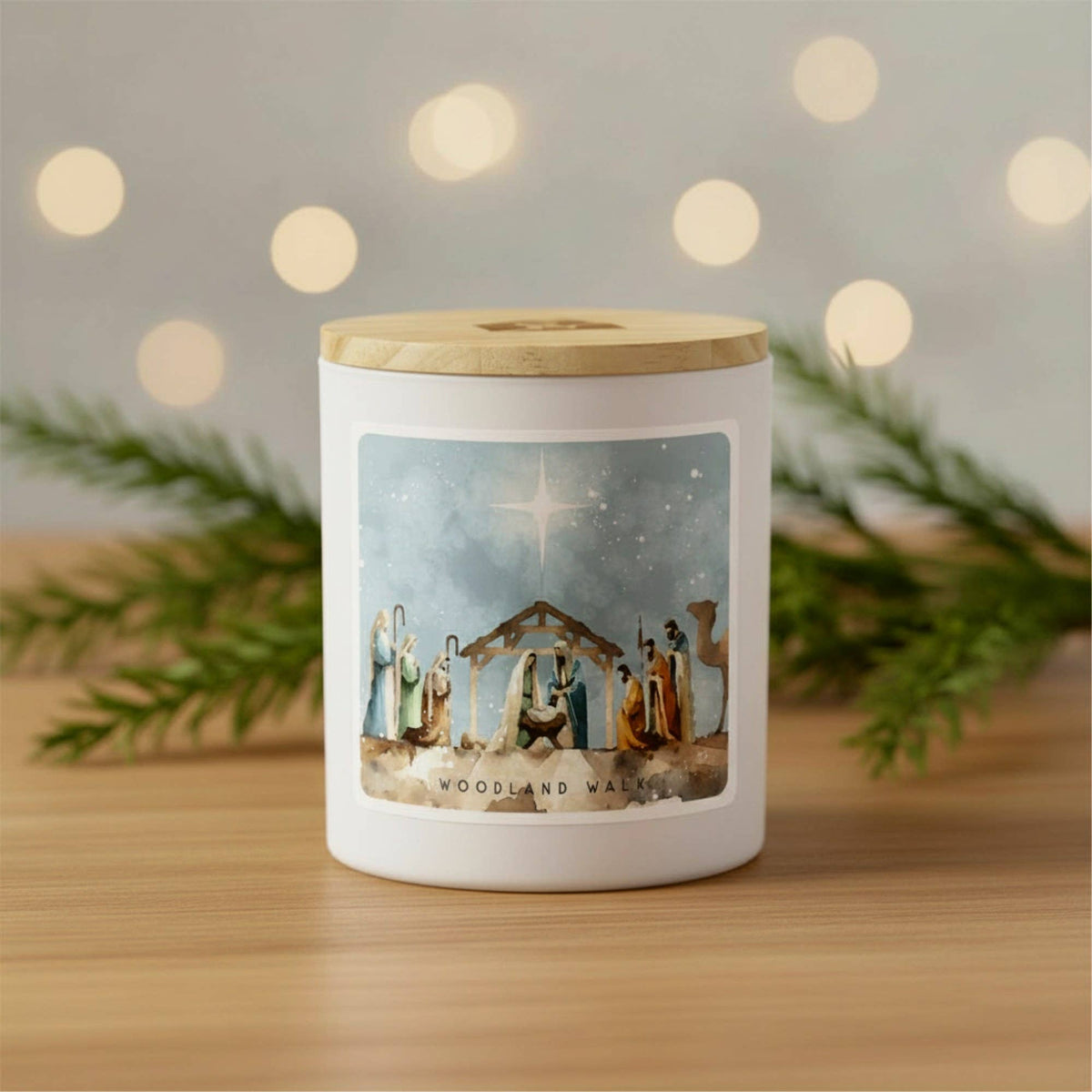 Watercolor Nativity Christmas Soy-Based Candle