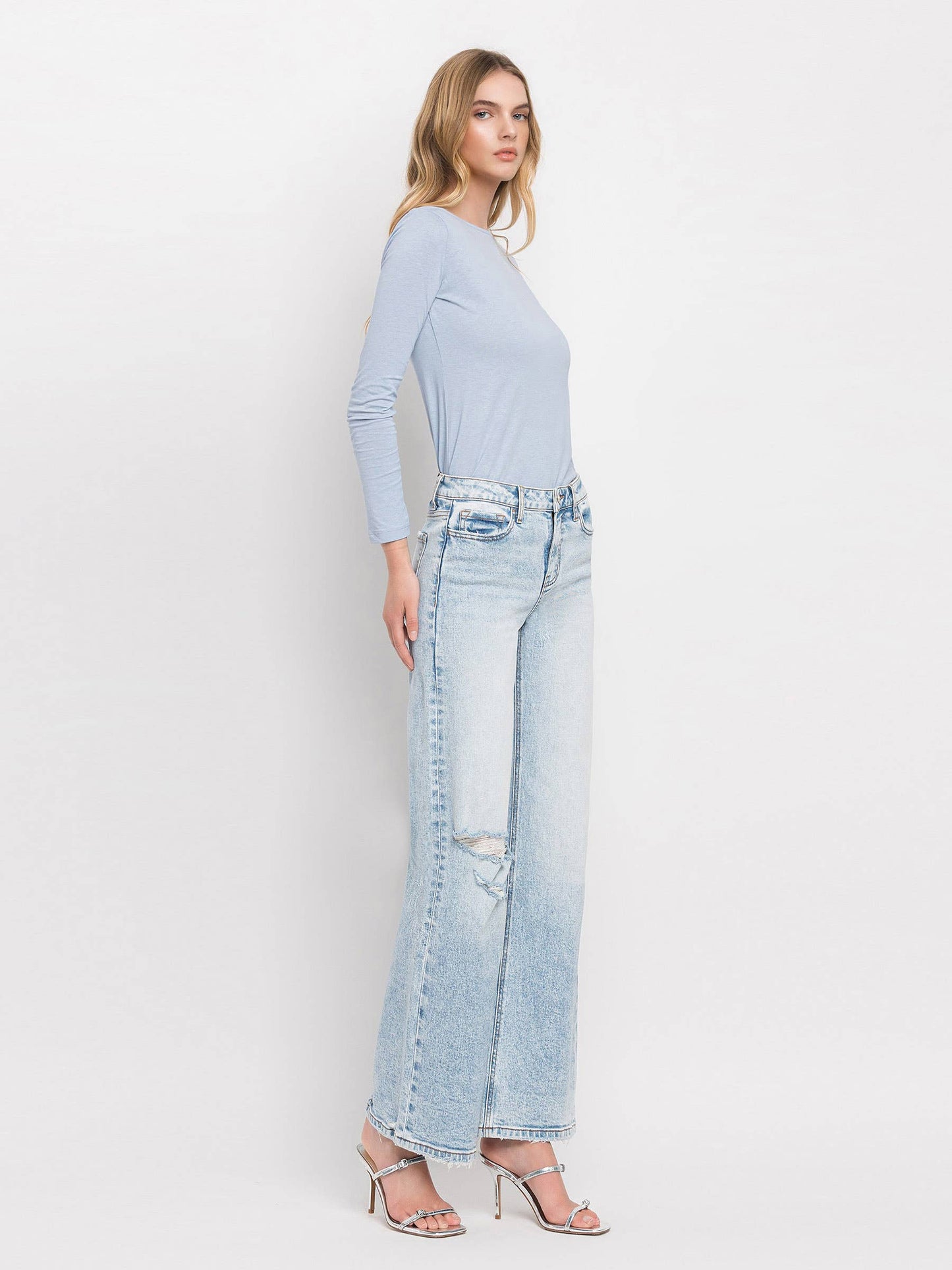 TUMMY CONTROL SUPER HIGH RISE WIDE LEG JEANS LV1312