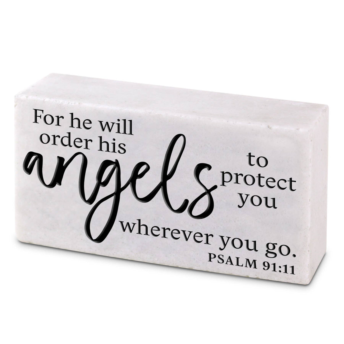 LCP Plaque Cast Stone He Will Order Angels