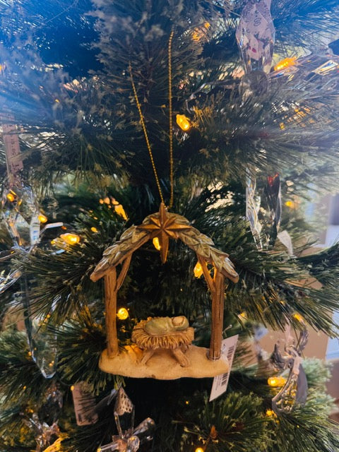 Manger Watercolor Ornament