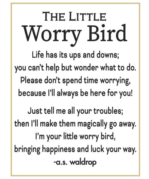 The Little Worry Bird Charm in a Basket
